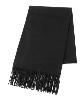 カシミヤソリッドカラーストール(ブラック-フリー)