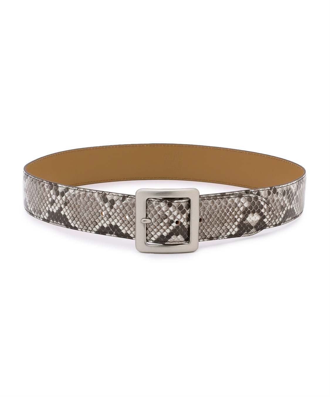 49AV JUNKO SHIMADA パイソン型押しスクエアバックルベルト_main