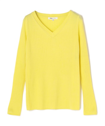 Vネックニットプルオーバー(グリーン-9号)