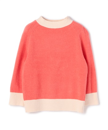 配色切り替えプルオーバーニット(レッド-9号)