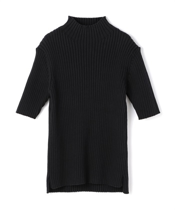 ボトルネック半袖ニット(ブラック-9号)