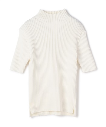 ボトルネック半袖ニット(オフホワイト-9号)