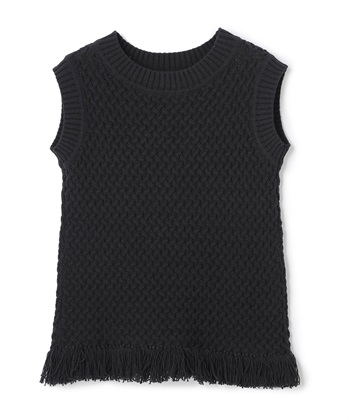 ノースリーブニット(ブラック-9号)