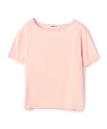 カラーニット半袖プルオーバー(ピンク-9号)