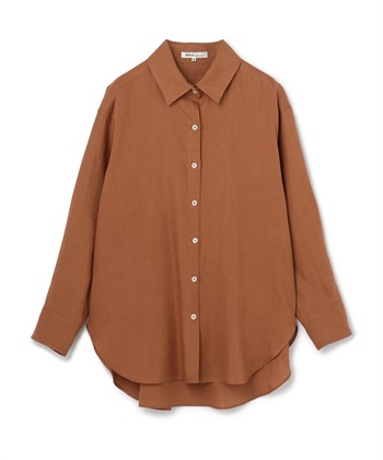 リネン長袖シャツ(レンガ-9号)