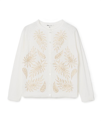 ペイズリー柄刺繍カーディガン(オフホワイト-9号)