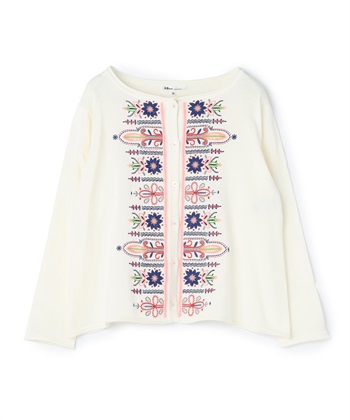 カラフル刺繍カーディガン(オフホワイト-9号)