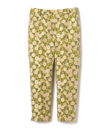 コギク柄ジャカードクロップドパンツ(オリーブ-9号)