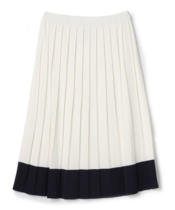 配色プリーツスカート(オフホワイト-9号)