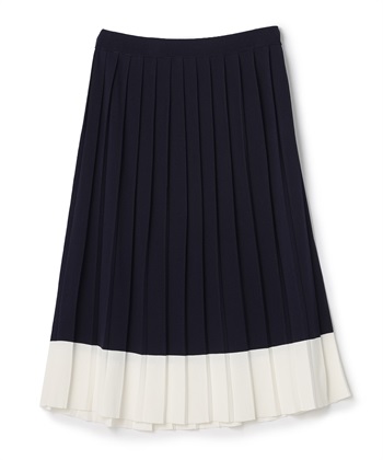 配色プリーツスカート(ネイビー-9号)