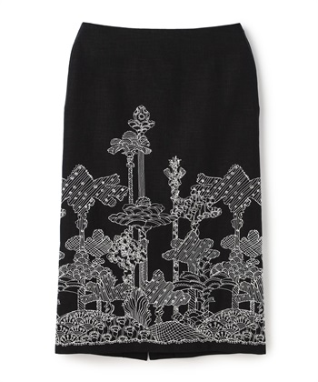 TRESS刺繍スカート(ブラック-9号)