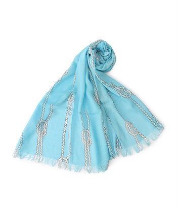 ロープ柄ストール(ブルー-フリー)