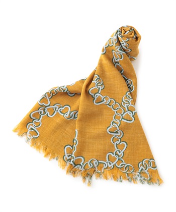 【BLACK FRIDAY】ハート柄ストール(キャメル-フリー)