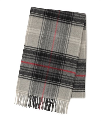 チェック柄ウールブランケット(グレー-フリー)