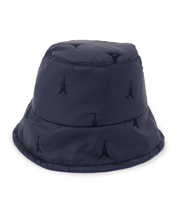 【TIME SALE】エッフェル塔刺繍バケットハット(ネイビー-フリー)