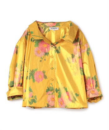 フラワープリントブラウス(ゴールド-9号)