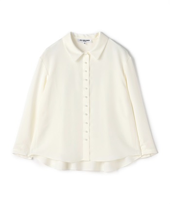 パールボタンバックギャザーブラウス(オフホワイト-9号)