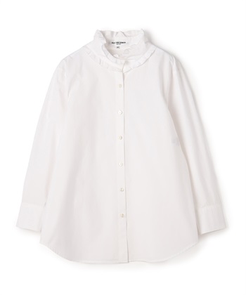 タイプライター衿フリルブラウス(ホワイト-9号)