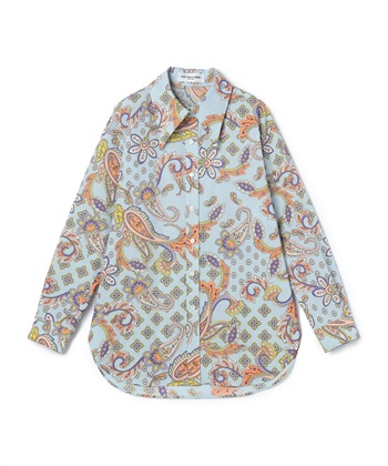 ペイズリープリント柄ブラウス(ネイビー-9号)