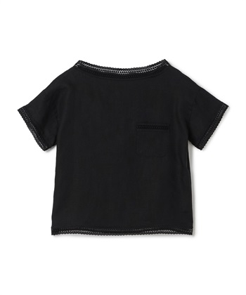 リネン半袖ブラウス(ブラック-9号)