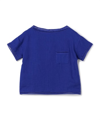 リネン半袖ブラウス(ロイヤルブルー-9号)