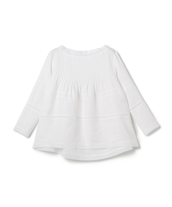 【BLACK FRIDAY】レース使いリネンブラウス(ホワイト-9号)