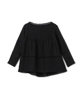 【BLACK FRIDAY】レース使いリネンブラウス(ブラック-9号)