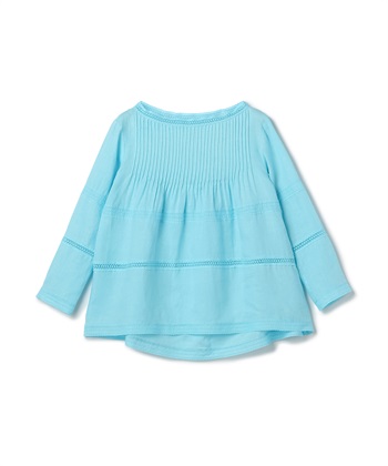 【BLACK FRIDAY】レース使いリネンブラウス(ブルー-9号)