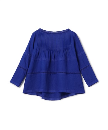 【BLACK FRIDAY】レース使いリネンブラウス(ロイヤルブルー-9号)