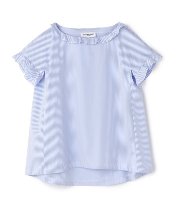 タイプライター半袖ブラウス(ブルー-9号)