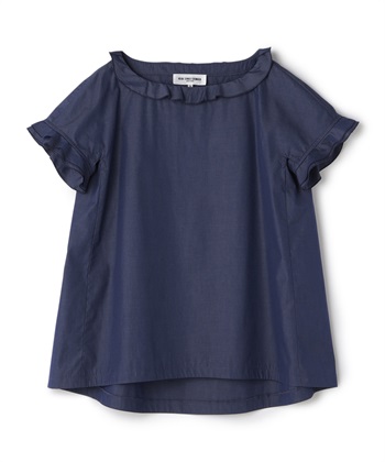 タイプライター半袖ブラウス(ネイビー-9号)