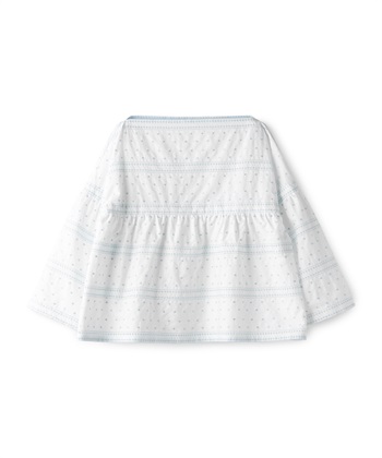 【BLACK FRIDAY】ボーダードット刺繍ブラウス(ホワイト-9号)