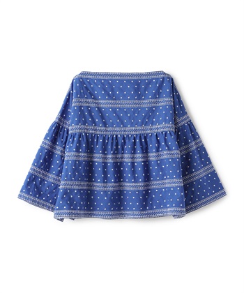 【BLACK FRIDAY】ボーダードット刺繍ブラウス(ネイビー-9号)