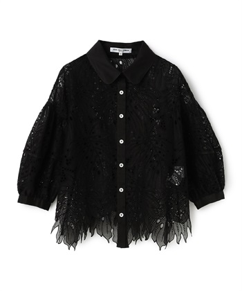 リーフレースブラウス(ブラック-9号)