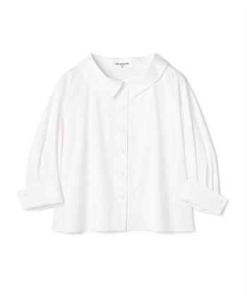 衿付きコットンシャツ(オフホワイト-9号)