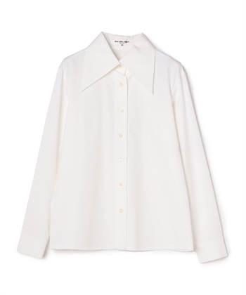 ビッグカラーコットン長袖シャツ(オフホワイト-9号)