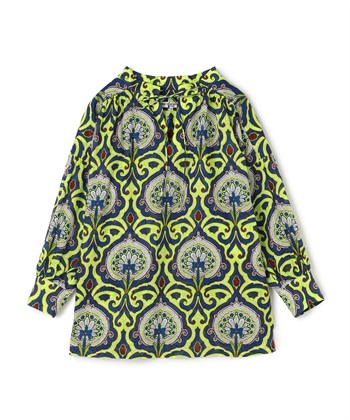 オリエンタル柄プルオーバーブラウス(グリーン-9号)