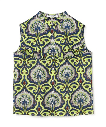 オリエンタル柄ノースリーブブラウス(グリーン-9号)