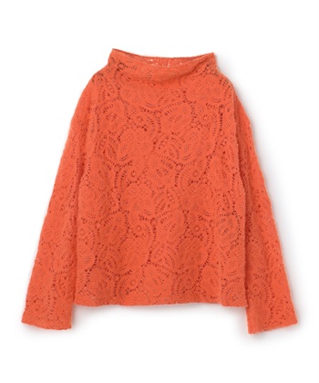 レース柄フェザートップス(オレンジ-9号)