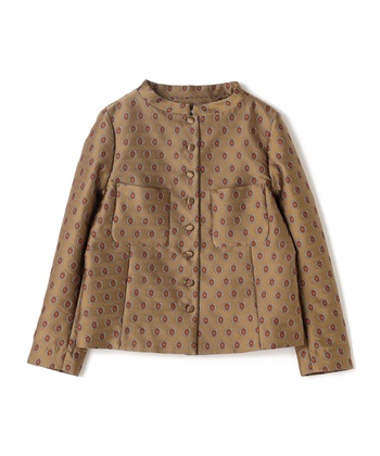 クラバット柄コンパクトジャケット(キャメル-9号)