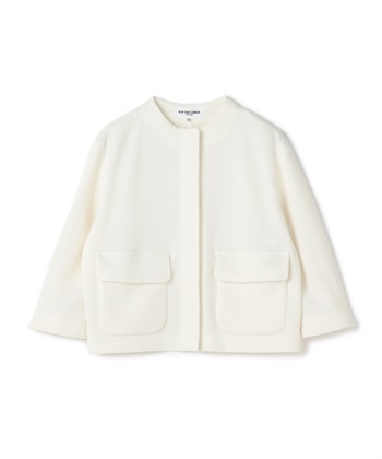 ノーカラージャージージャケット(オフホワイト-9号)