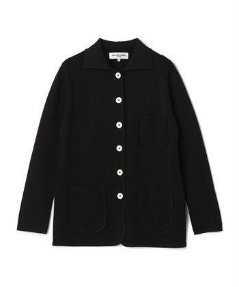 パッチポケット付きニットジャケット(ブラック-9号)
