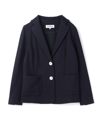 ラペル付きダンボールニットジャケット(ネイビー-9号)