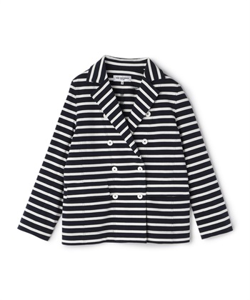 コットンテーラードジャケット(ネイビー×オフホワイト-9号)