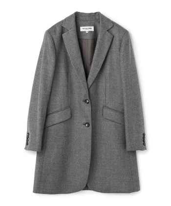 【TIME SALE】フランネルロングテーラードジャケット(グレー-9号)