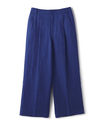 【CHRISTMAS SALE】リネンツイルワイドパンツ(ブルー-9号)