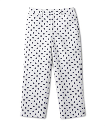 ポリエステルタフタパンツ(ホワイト×ネイビードット-9号)