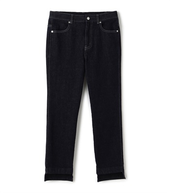 イレギュラーヘムスリムデニムパンツ(ネイビー-7号)