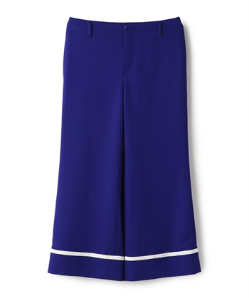 ダブルクロスライン入りフレアパンツ(ブルー-9号)