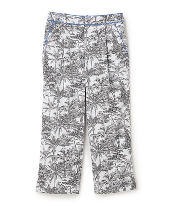 パームツリージャカードパンツ(ホワイトｘブラック-9号)